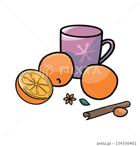 Mulled Wine Ingredients with Mug Mulled Wine Ingredients with Mug 134350401