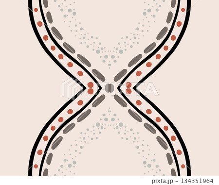 Geometric abstract symmetrical seamless pattern, ethnic art illustration for fabric design and backgrounds Geometric abstract symmetrical seamless pattern, ethnic art illustration for fabric design and backgrounds 134351964