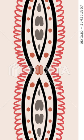 Geometric abstract symmetrical seamless pattern, ethnic art illustration for fabric design and backgrounds 134351967