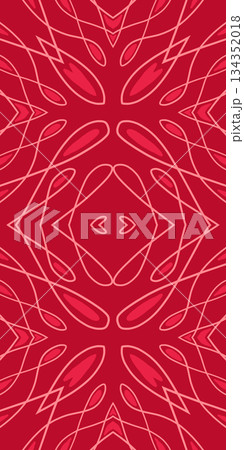 Geometric abstract symmetrical seamless pattern, line art illustration for fabric design and backgrounds 134352018