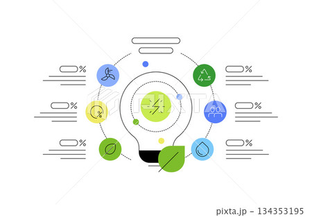 Renewable energy, statistics and innovations. Abstract scheme, infographic element Renewable energy, statistics and innovations. Abstract scheme, infographic element 134353195