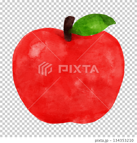 水彩蘋果插圖 134353210