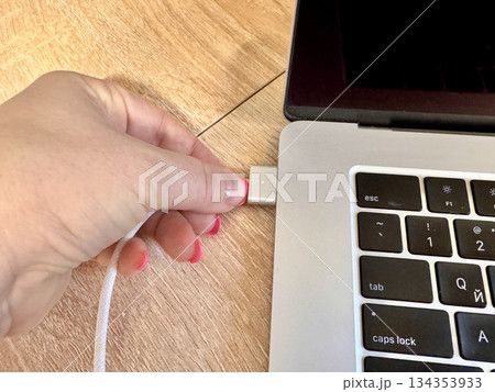 Charging a work laptop, charger 134353933