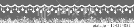 Christmas silhouette long garland. hand drawing. Not AI, Vector illustrations 134354082