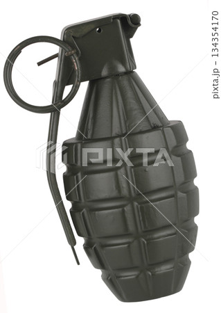 Fragmentation hand grenade isolated on white Fragmentation hand grenade isolated on white 134354170