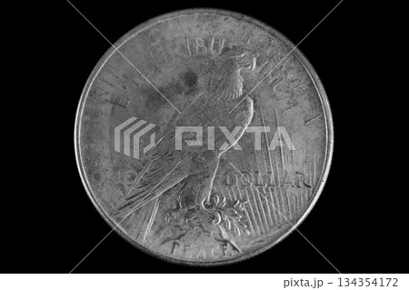 Old vintage US silver dollar coin Old vintage US silver dollar coin 134354172