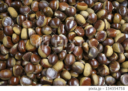 Fresh Chestnuts Full Frame Background Fresh Chestnuts Full Frame Background 134354758