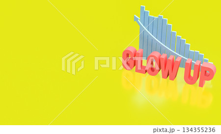 Motivational Glow Up Progress Concept 3d render. 134355236