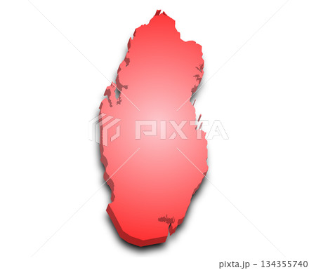 Qatar map, 3d Map of Qatar country with color. State of Qatar, Middle East Qatar map, 3d Map of Qatar country with color. State of Qatar, Middle East 134355740