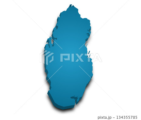 Qatar map, 3d Map of Qatar country with color. State of Qatar, Middle East Qatar map, 3d Map of Qatar country with color. State of Qatar, Middle East 134355785