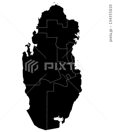 Qatar map, High detailed illustration map - outline Qatar map Qatar map, High detailed illustration map - outline Qatar map 134355810