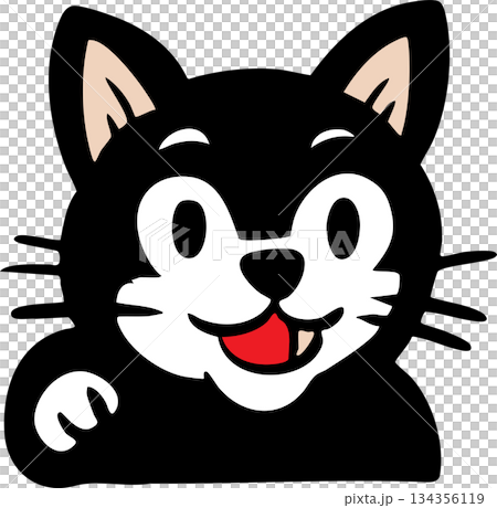 Cute Black Cat Face Icons Set with Different Expressions Cute Black Cat Face Icons Set with Different Expressions 134356119
