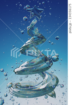 Crystal Spiral Christmas Tree Underwater With Bubbles, Star Topper, And Oceanic Blue Glow Crystal Spiral Christmas Tree Underwater With Bubbles, Star Topper, And Oceanic Blue Glow 134356175