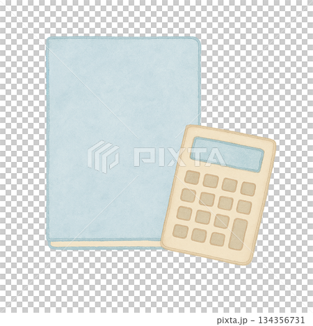 水彩插畫筆記本和計算機商務用品 水彩插畫筆記本和計算機商務用品 134356731