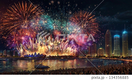 2026年の幕開けを祝う光と希望の祝祭-未来へ弾むニューイヤーの瞬間 134356885