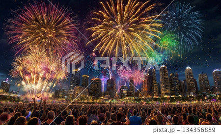 2026年の幕開けを祝う光と希望の祝祭-未来へ弾むニューイヤーの瞬間 2026年の幕開けを祝う光と希望の祝祭-未来へ弾むニューイヤーの瞬間 134356889