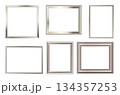 Silver realistic picture frame vector illustration set 134357253