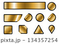 Gold stickers with curled edges, vector illustration collection. Elements of luxury gold labels. 134357254