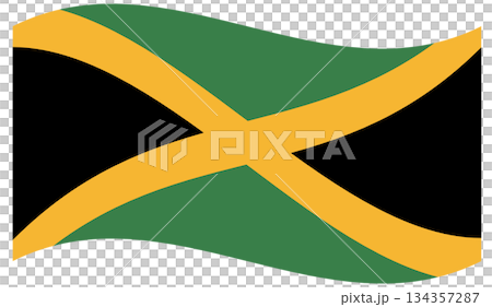 Waving flag of Jamaica isolated. Waving flag of Jamaica isolated. 134357287