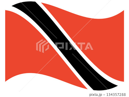 Waving flag of Trinidad and Tobago isolated. Waving flag of Trinidad and Tobago isolated. 134357288
