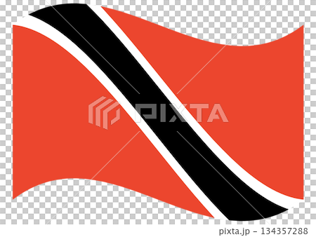 Waving flag of Trinidad and Tobago isolated. Waving flag of Trinidad and Tobago isolated. 134357288