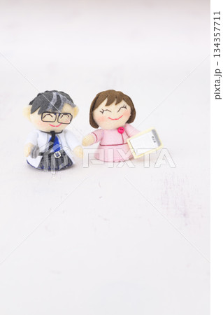 医師と看護師の人形 134357711