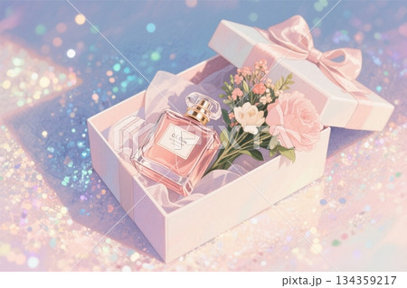 プレゼント　香水と花束　AI 134359217