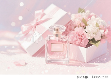 プレゼント　香水と花束　AI 134359346