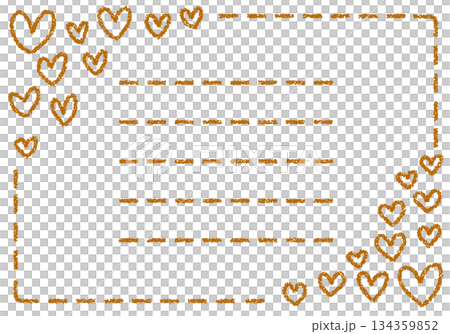 Hand-drawn crayon background heart frame card 134359852