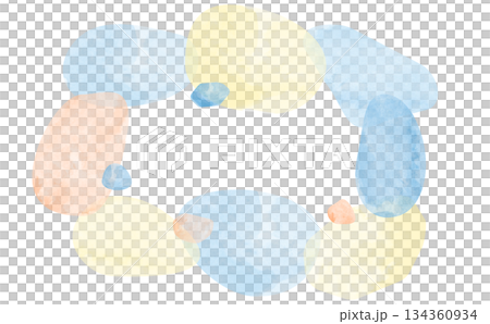 夏色水彩水玉フレーム(文字なし) 134360934