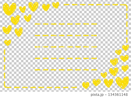 Hand-drawn crayon background heart frame card 134361148