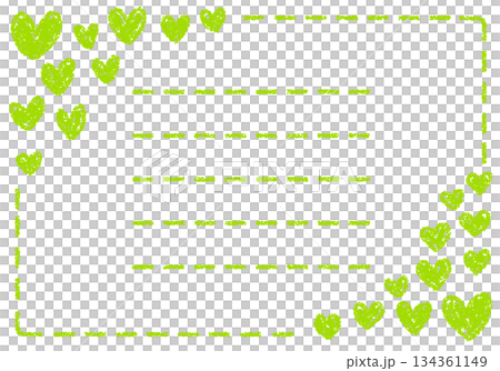 Hand-drawn crayon background heart frame card 134361149