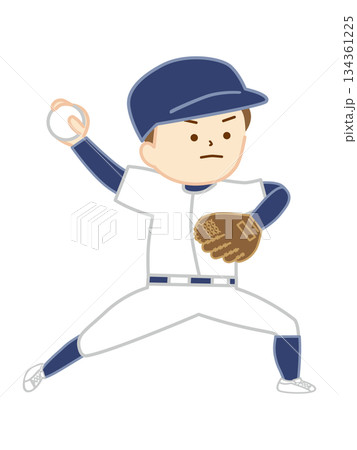 ボールを投げる野球をする男の子 134361225