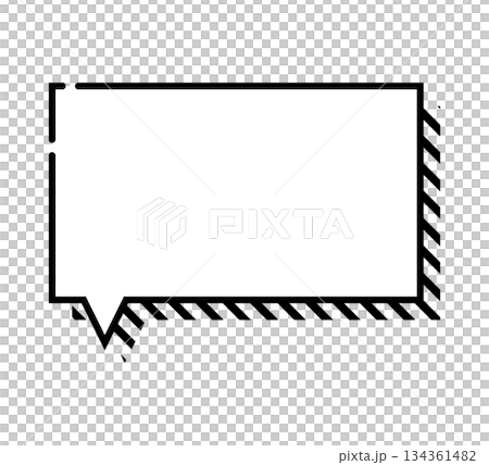 ポップな吹き出し単体 立体的 ベクターデータ チラシ・雑誌・Web・動画素材 ホワイト 134361482