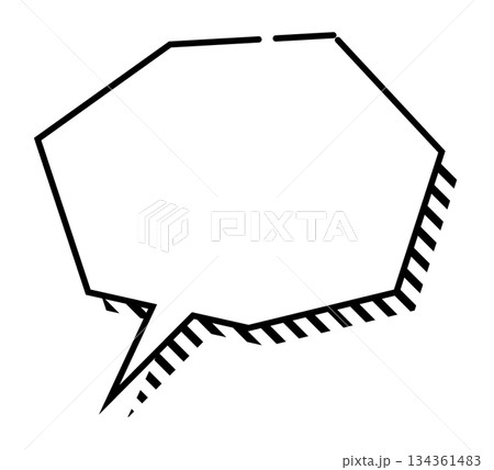 ポップな吹き出し単体 立体的 ベクターデータ チラシ・雑誌・Web・動画素材 ホワイト 134361483