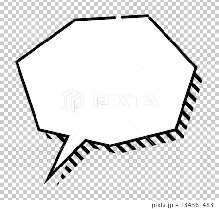 ポップな吹き出し単体 立体的 ベクターデータ チラシ・雑誌・Web・動画素材 ホワイト 134361483