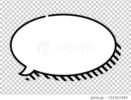 ポップな吹き出し単体 立体的 ベクターデータ チラシ・雑誌・Web・動画素材 ホワイト 134361484