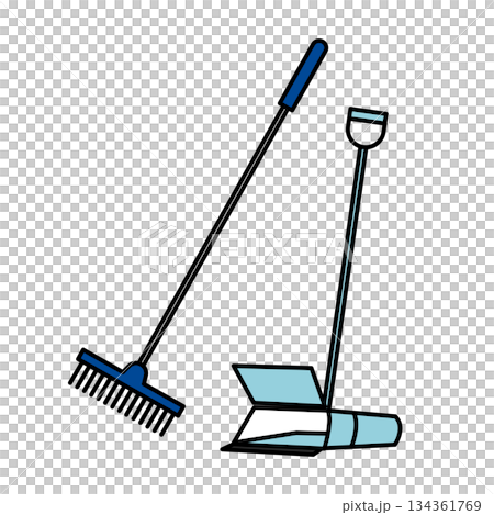 Stock Illustration: Simple illustration of a commercial cleaning tool set 134361769