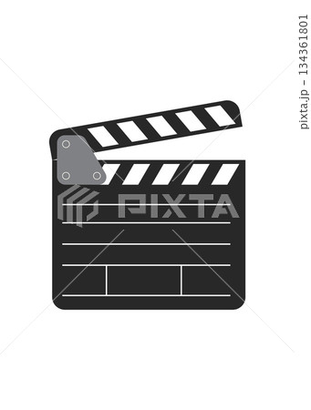 Movie clapperboard on white stock illustration 134361801
