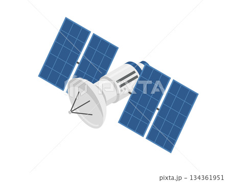 人工衛星,フラットイラスト 人工衛星,フラットイラスト 134361951