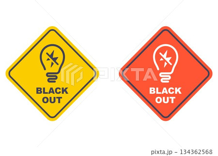 Blackout icon, yellow sticker. 134362568