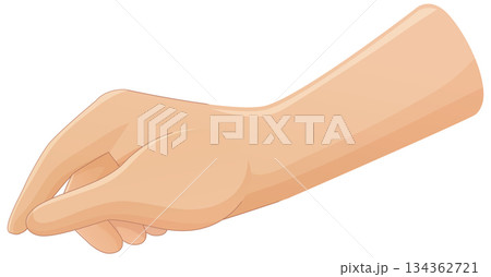 Human Hand Reaching with Fingers Curved in Side View 134362721