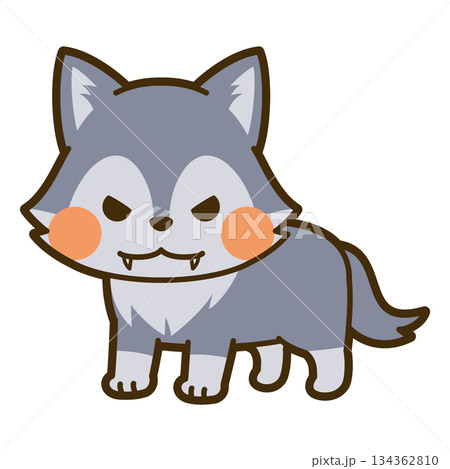 かわいいオオカミのイラスト 134362810