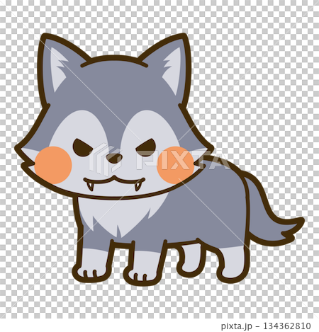 可愛的狼插圖 134362810