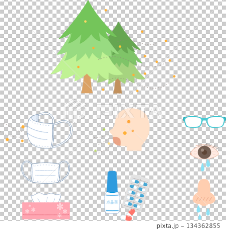 花粉症圖標集 花粉症圖標集 134362855