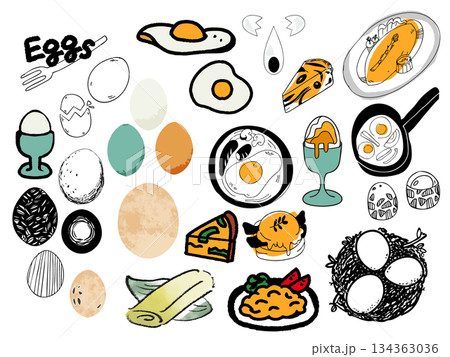 卵のイラストセット 134363036