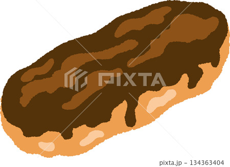 手書き風の食べ物単品アイコンイラスト　エクレア 134363404