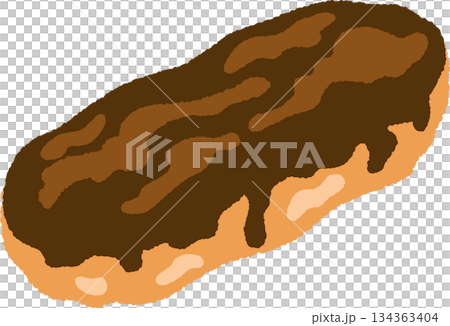 手書き風の食べ物単品アイコンイラスト　エクレア 134363404