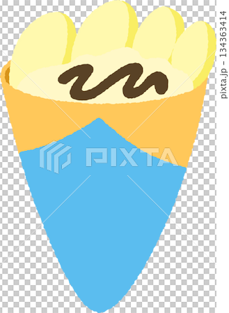 Hand-drawn food icon illustration: Crepe 134363414