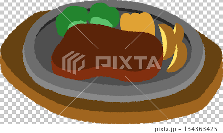 Hand-drawn food icon illustration: steak Hand-drawn food icon illustration: steak 134363425